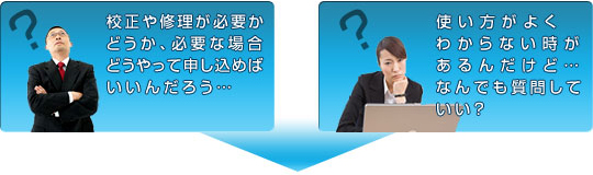 校正や修理の必要性、使用方法などのご質問は下記にご連絡ください。